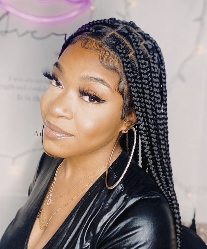 Large Knotless Braids Over Hip Length 36