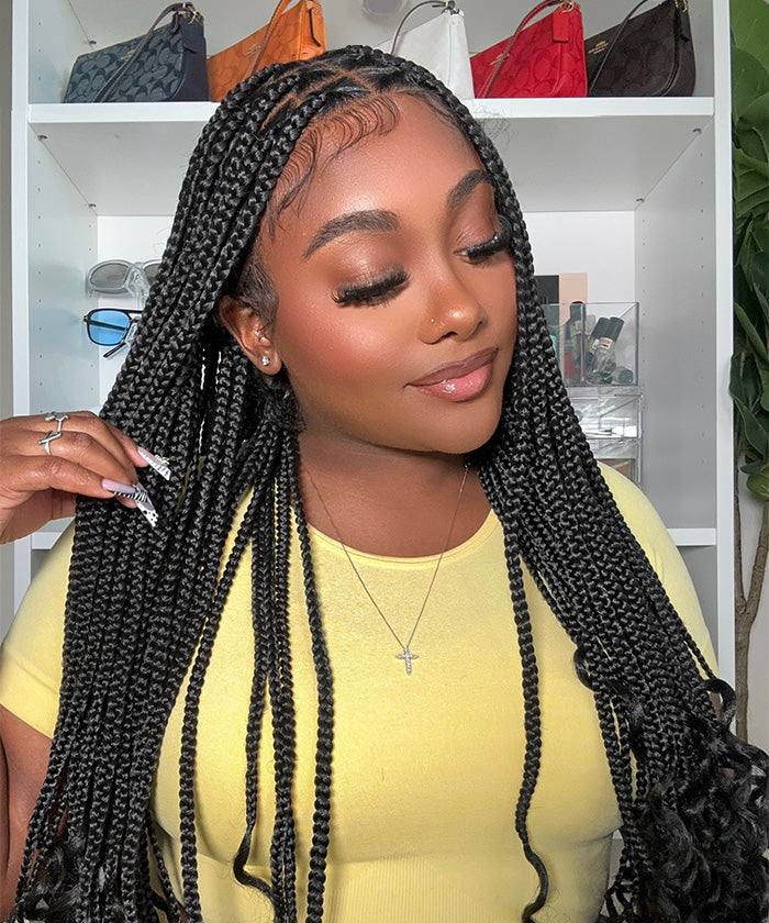 Curly Knotless Braids 6