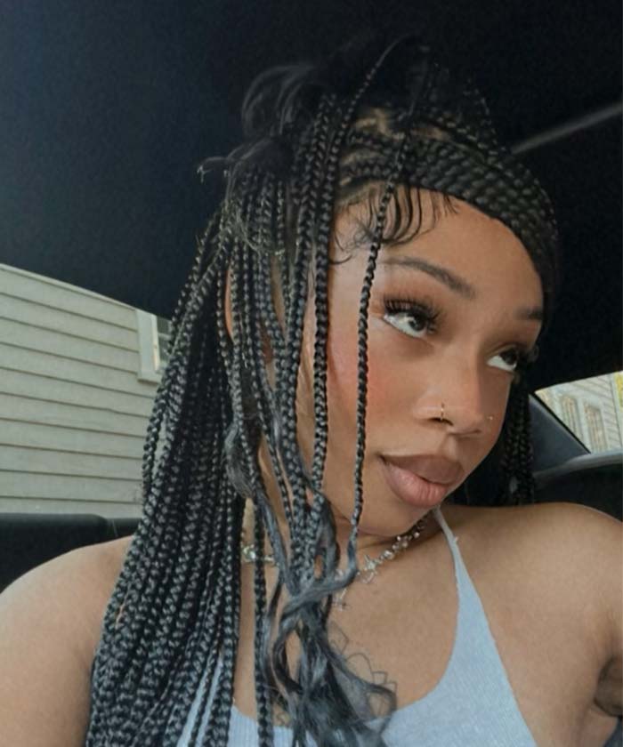 Knotless Box Braids with Curls 4