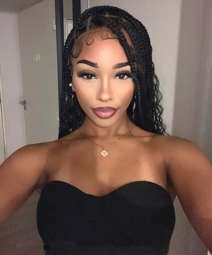 medium knotless box braids 2