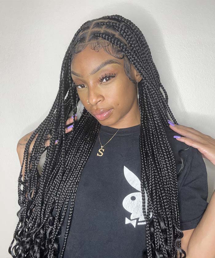 Curly Knotless Braids 7