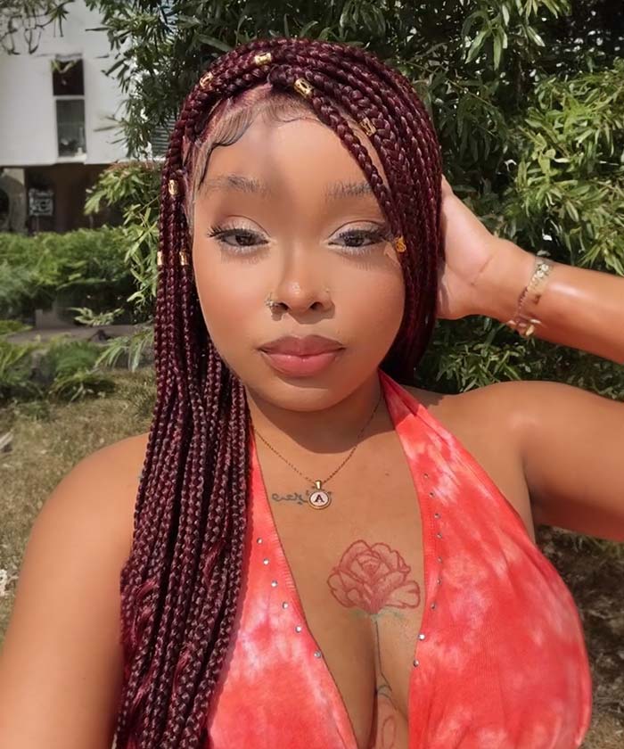 curly knotless braids red wig