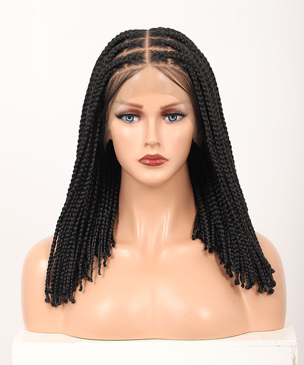 14" Small Square Short Box Braids 13*8 Full HD Lace Front Knotless Wig