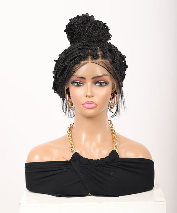 18" Short Butterfly Braids Full HD Lace Small Square Knotless Box Braids Wig