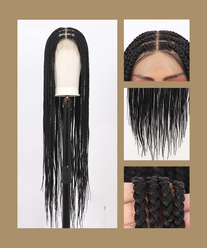 Knotless Box Braids - FANCIVIVI 36 inch Box Braided Wig Detail