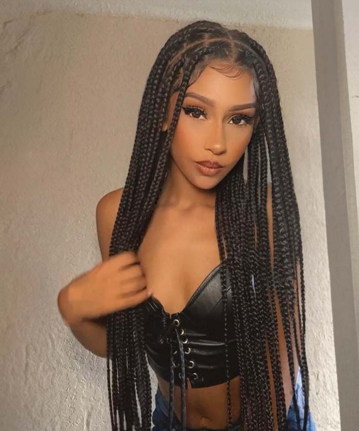 Large Knotless Box Braids - FANCIVIVI Box Braided Wig 2