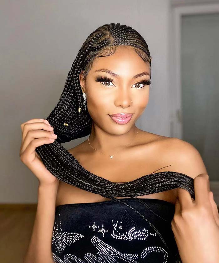 Cornrow Braid Styles - FANCIVIVI Box Braided Wig 2