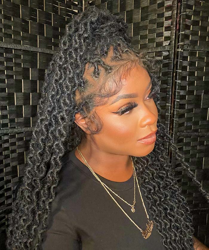 Triangle Braids - FANCIVIVI Locs Braided Wig - Black 3