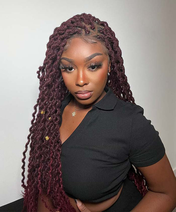 Triangle Braids - FANCIVIVI Locs Braided Wig - Red