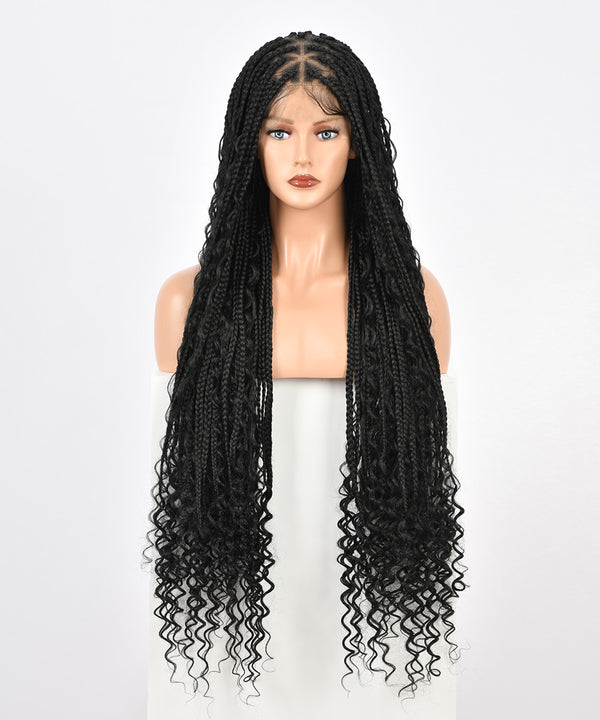 Braided Wig,knotless Box Braids, Cheap Black Women Wig. Full Lace Wig, Full  Frontal Wig, Handmade Wig, Green Braids, Braids Wig -  Canada