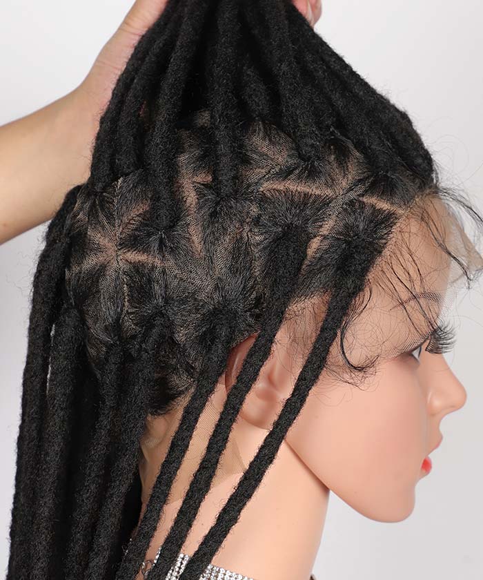 Dreadlock Styles for Women - FANCIVIVI 50 Inch Locs Braided Wig Detail 2