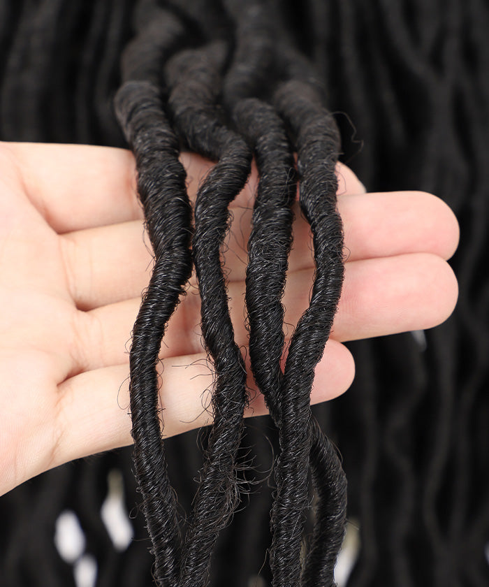 Triangle Parted Locs - FANCIVIVI 15 Inch Locs Braided Wig 4