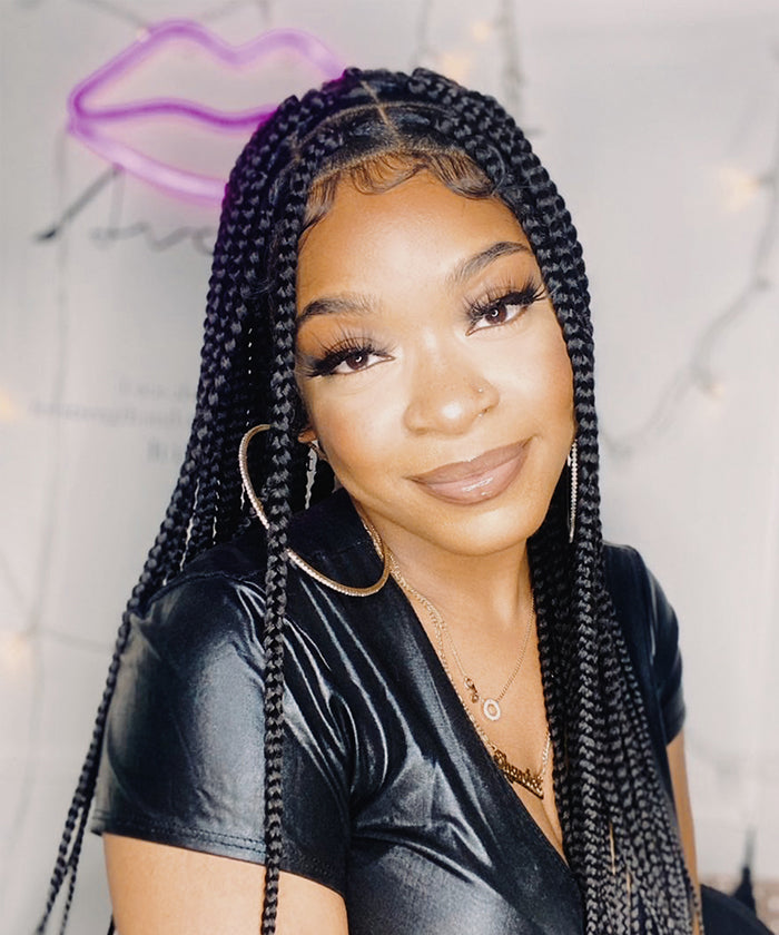 Large Knotless Braids - FANCIVIVI 36 Inch Box Braid Wig 8