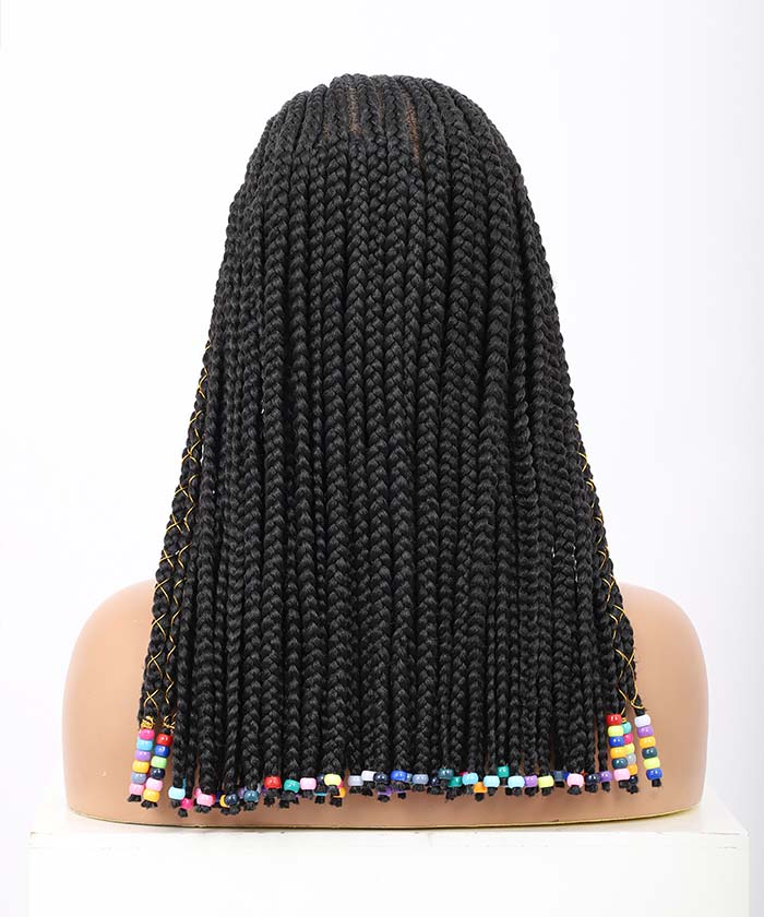 Knotless Braids with Beads - FANCIVIVI 16 Inch Deep SIde Part Kids Braided Wig Detail