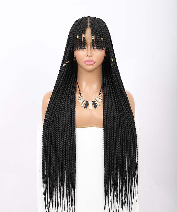 Knotless Braids With Bangs - FANCIVIVI Box Braid Wig