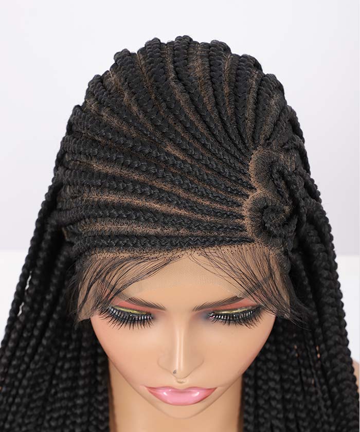 Cornrow Braid Styles - FANCIVIVI 40 Inch Box Braid Wig 4